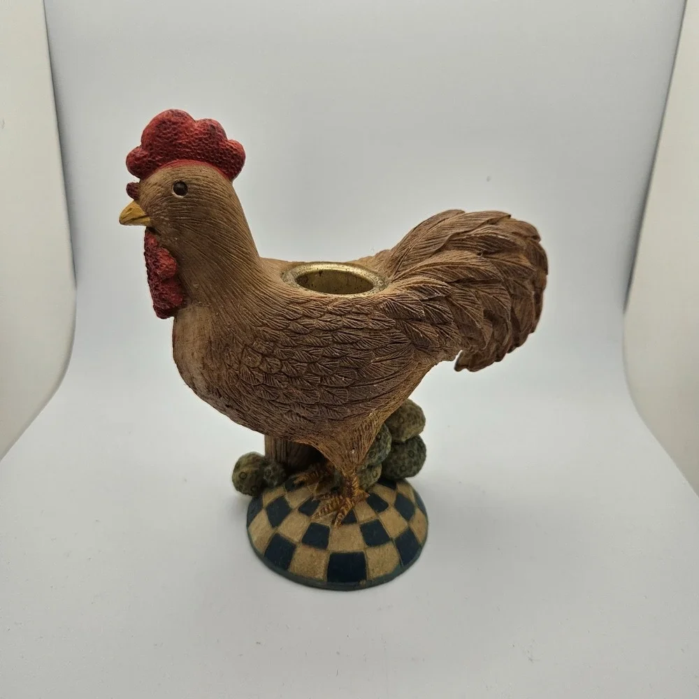 Rustic Rooster Candle Holder Farmhouse Country‎ Decor